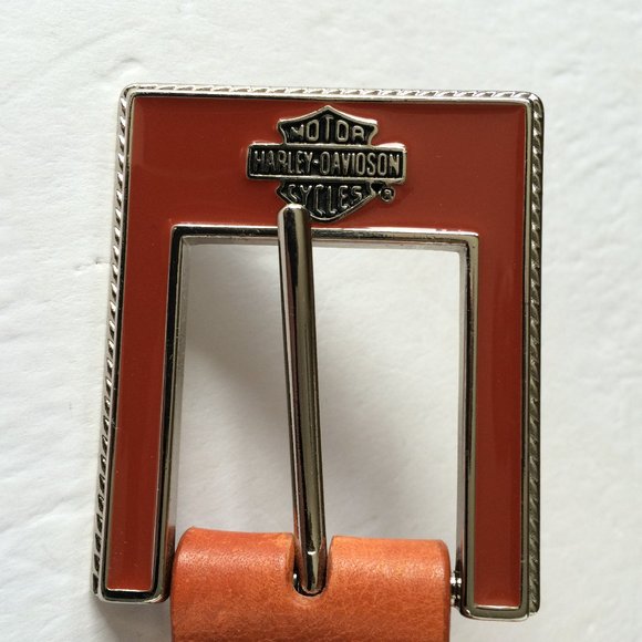 Harley-Davidson Womens Belt 1W Genuine Leather Brown Tan Rhinestones Studded HD - Picture 3 of 8